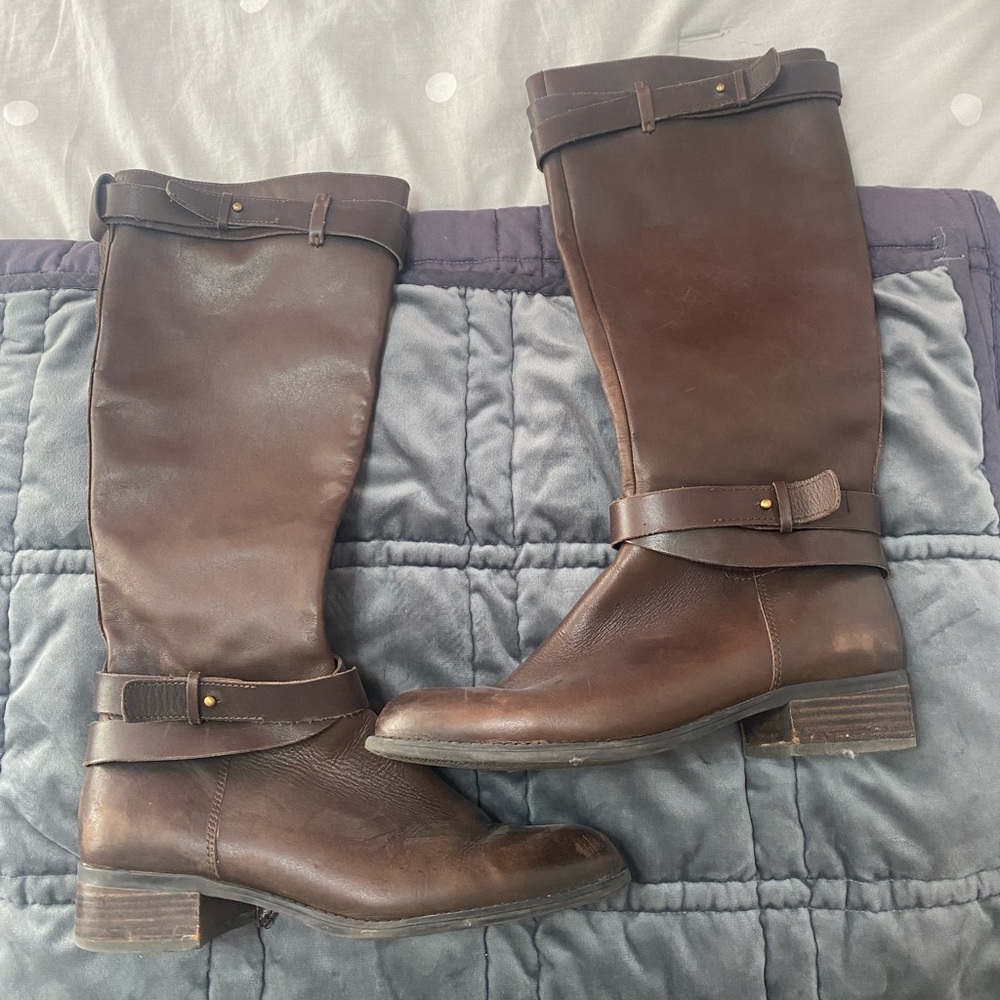 Brown riding boots